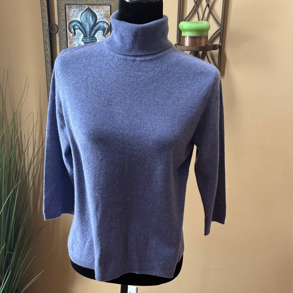Charter Club Lavender Cashmere Turtleneck Sweater - Picture 1 of 4